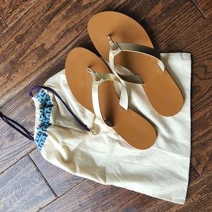 Tori Burch 8.5 gold sandal